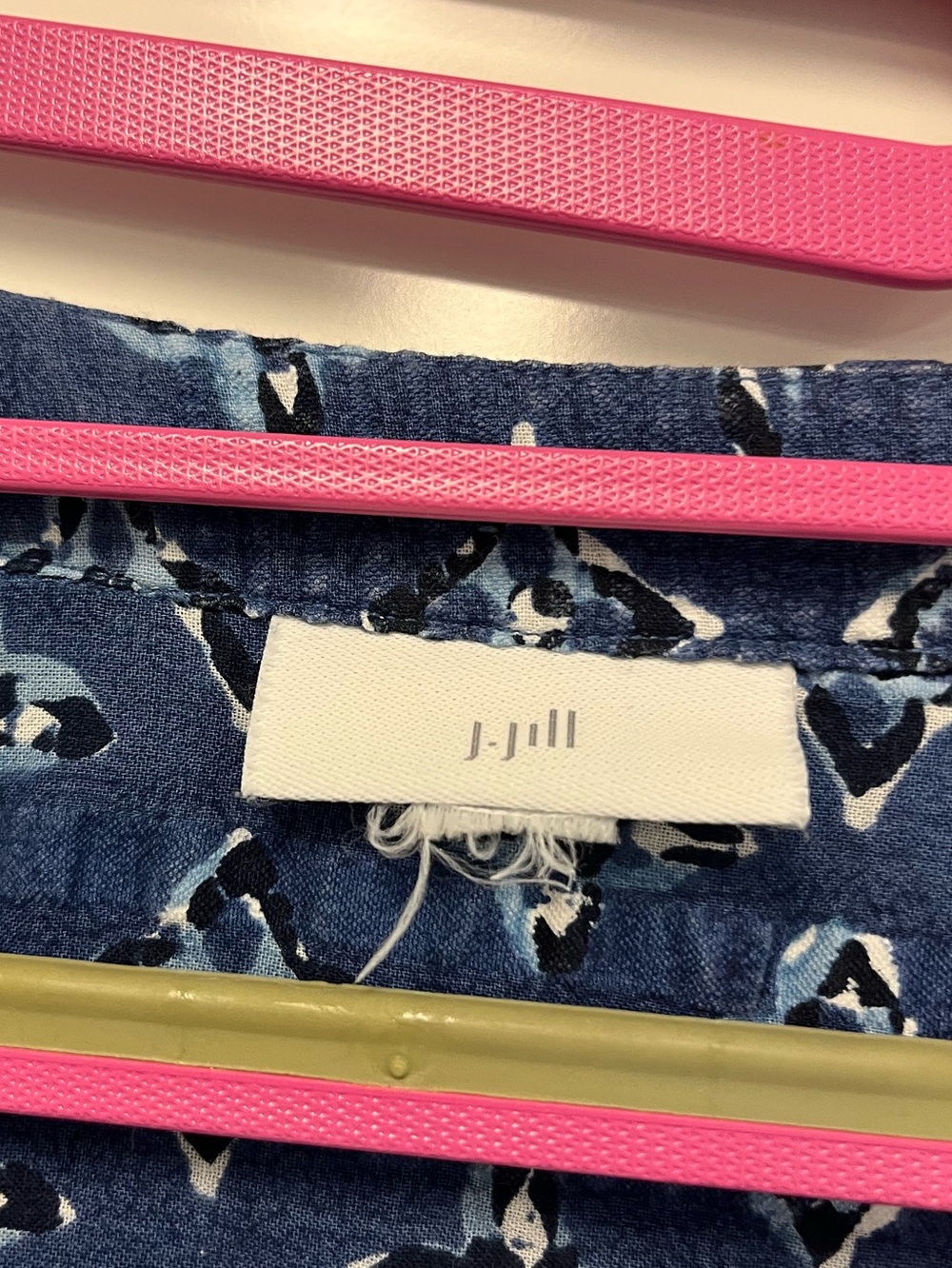 J. Jill Blue Printed Button-Front Blouse - Picture 4 of 10